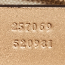 Pre Owned Gucci Beige/Rose Gold GG Shimmer Fabric and Leather Small Lovely Heart Tote