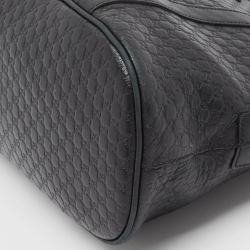 Pre Owned Gucci Black Microguccissima Leather Medium Dome Bag