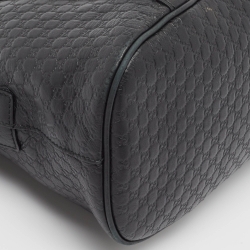 Pre Owned Gucci Black Microguccissima Leather Medium Dome Bag