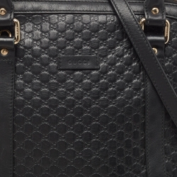 Pre Owned Gucci Black Microguccissima Leather Medium Dome Bag