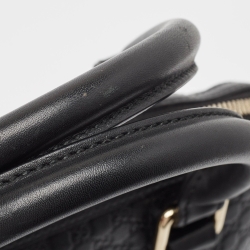 Pre Owned Gucci Black Microguccissima Leather Medium Dome Bag