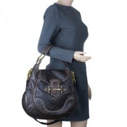 مملوكة مسبقًا Gucci Brown GG Leather Saddle Bag