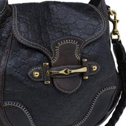 مملوكة مسبقًا Gucci Brown GG Leather Saddle Bag