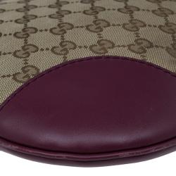 Pre Owned Gucci Monogram Canvas and Leather Trim Shoulder Bag