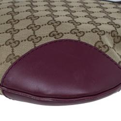 Pre Owned Gucci Monogram Canvas and Leather Trim Shoulder Bag