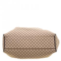 Pre Owned Gucci Beige Diamante Canvas Medium Sukey Tote