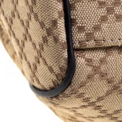 Pre Owned Gucci Beige Diamante Canvas Medium Sukey Tote