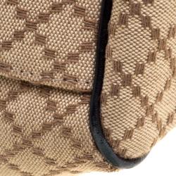 Pre Owned Gucci Beige Diamante Canvas Medium Sukey Tote