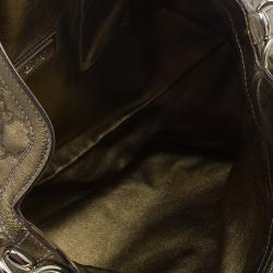 Pre Owned Gucci Metallic Gold Guccissima Leather Large Babouska Indy Top Handle Bag