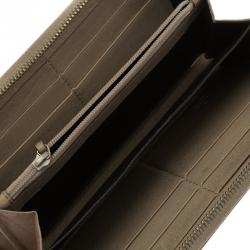 Pre Owned محفظة غوتشي سحاب ملتف شراشيب بامبو جلد غوتشيسيما بيج