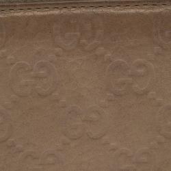 Pre Owned محفظة غوتشي سحاب ملتف شراشيب بامبو جلد غوتشيسيما بيج