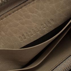 Pre Owned محفظة غوتشي سحاب ملتف شراشيب بامبو جلد غوتشيسيما بيج