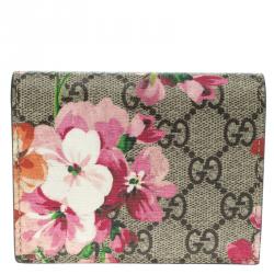 Gucci Multicolor GG Supreme Canvas Blooms Card Holder