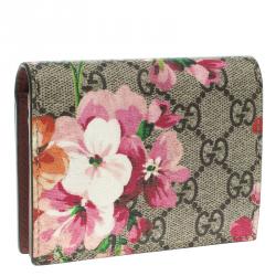 Gucci Multicolor GG Supreme Canvas Blooms Card Holder