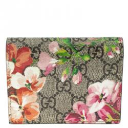 Gucci Multicolor GG Supreme Canvas Blooms Card Holder