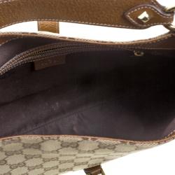 Pre Owned Gucci Brown/Beige GG Canvas and Leather New Jackie Hobo