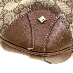 Pre Owned Gucci Brown/Beige GG Canvas and Leather New Jackie Hobo