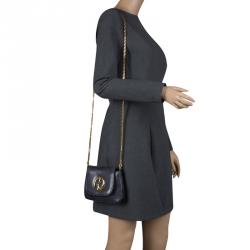 مملوكة مسبقًا Gucci Dark Blue Lizard Small 1973 Chain Crossbody Bag