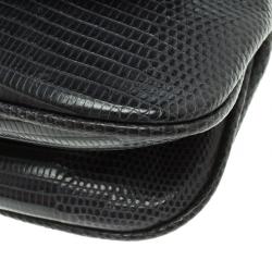 مملوكة مسبقًا Gucci Dark Blue Lizard Small 1973 Chain Crossbody Bag