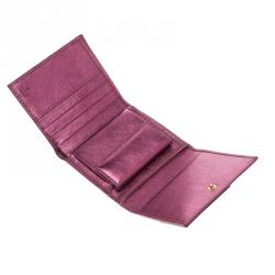 Gucci Beige/Metallic Magenta GG Canvas Britt Compact Wallet