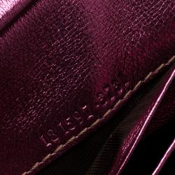 Gucci Beige/Metallic Magenta GG Canvas Britt Compact Wallet