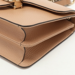 Pre Owned Gucci Brown Leather Dollar Interlocking G Crossbody Bag