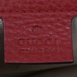 Pre Owned Gucci Red Trim GG Canvas Bella Tote
