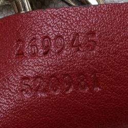 Pre Owned Gucci Red Trim GG Canvas Bella Tote