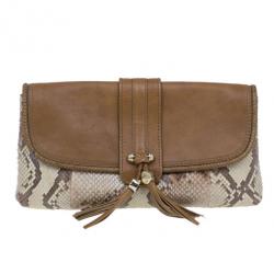 Pre Owned Gucci Python and Leather Marrakech Clutch