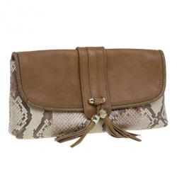Pre Owned Gucci Python and Leather Marrakech Clutch
