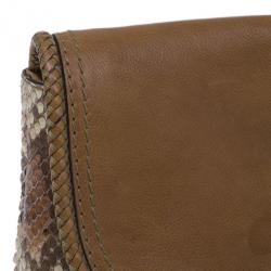 Pre Owned Gucci Python and Leather Marrakech Clutch