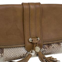 Pre Owned Gucci Python and Leather Marrakech Clutch