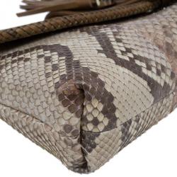 Pre Owned Gucci Python and Leather Marrakech Clutch