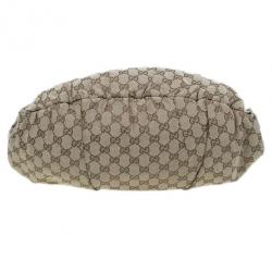 Pre Owned Gucci GG Canvas Medium Pelham Studded Hobo