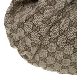 Pre Owned Gucci GG Canvas Medium Pelham Studded Hobo