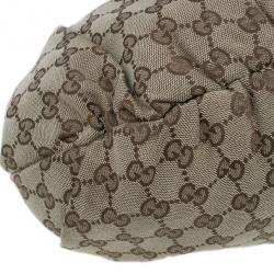 Pre Owned Gucci GG Canvas Medium Pelham Studded Hobo