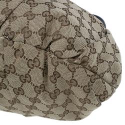 Pre Owned Gucci GG Canvas Medium Pelham Studded Hobo