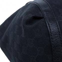 Pre Owned Gucci Black GG Canvas Ladies Web Large Hobo