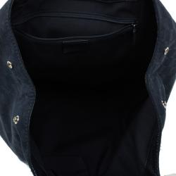 Pre Owned Gucci Black GG Canvas Ladies Web Large Hobo