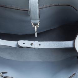 Pre Owned Gucci Baby Blue Leather Jackie Tote