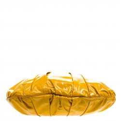 Pre Owned Gucci Yellow Patent Leather Large Hysteria Hobo