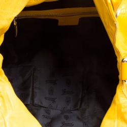 Pre Owned Gucci Yellow Patent Leather Large Hysteria Hobo