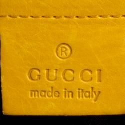 Pre Owned Gucci Yellow Patent Leather Large Hysteria Hobo