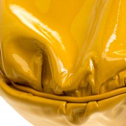 Pre Owned Gucci Yellow Patent Leather Large Hysteria Hobo