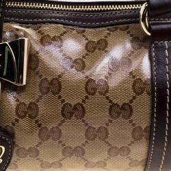 مملوكة مسبقًا Gucci Beige/Ebony GG Crystal Canvas Small Duchessa Boston Bag