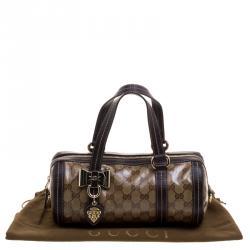 مملوكة مسبقًا Gucci Beige/Ebony GG Crystal Canvas Small Duchessa Boston Bag
