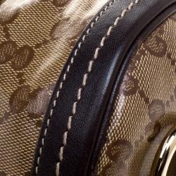 مملوكة مسبقًا Gucci Beige/Ebony GG Crystal Canvas Small Duchessa Boston Bag