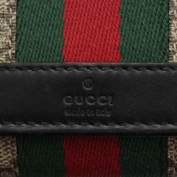 Gucci Brown GG Supreme Canvas Web Detail Continental Wallet