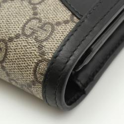 Gucci Brown GG Supreme Canvas Web Detail Continental Wallet