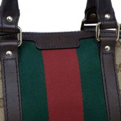 Pre Owned Gucci GG Canvas Web Detail Original Boston Bag
